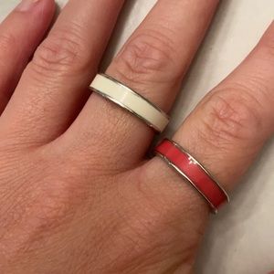 Pink and White Ring Set